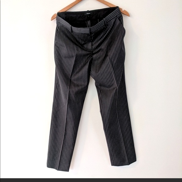 Theory Stripe Knit Cropped Tailored Trouser - Picture 1 of 6
